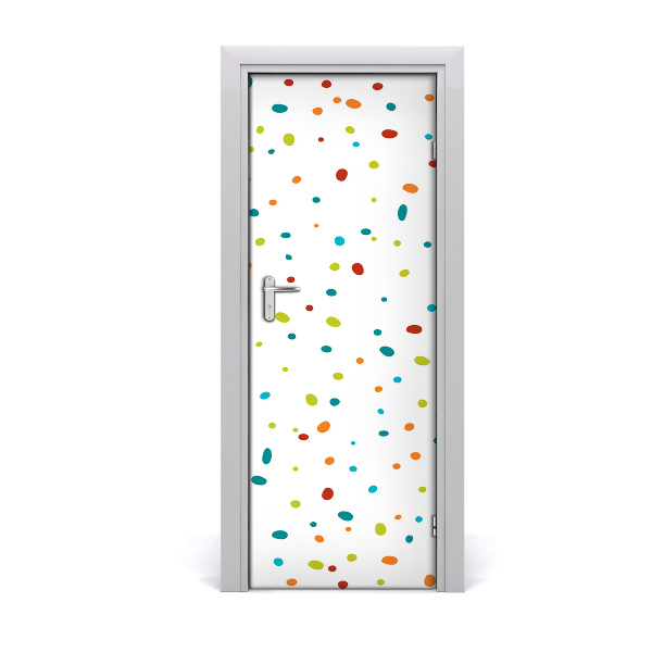 Self-adhesive door sticker Colorful dots