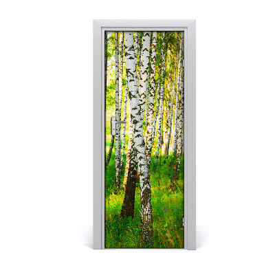 Self-adhesive door sticker Birch forest