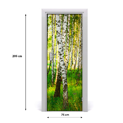 Self-adhesive door sticker Birch forest