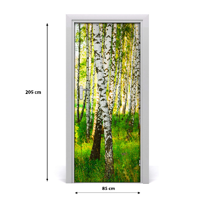 Self-adhesive door sticker Birch forest