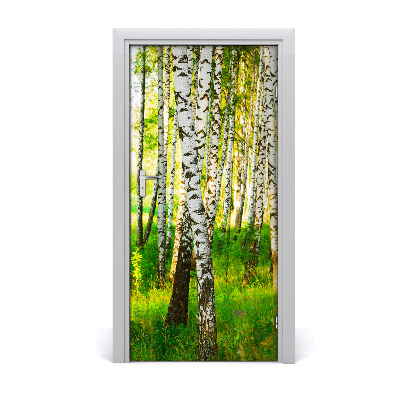 Self-adhesive door sticker Birch forest