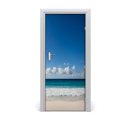 Self-adhesive door sticker Tropical beach