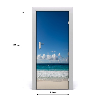 Self-adhesive door sticker Tropical beach