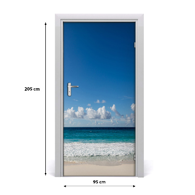 Self-adhesive door sticker Tropical beach