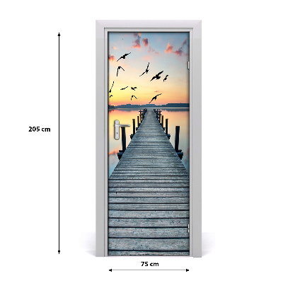 Self-adhesive door sticker Wooden pier