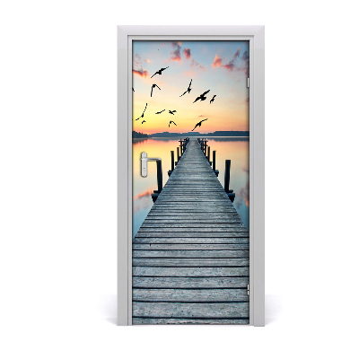 Self-adhesive door sticker Wooden pier