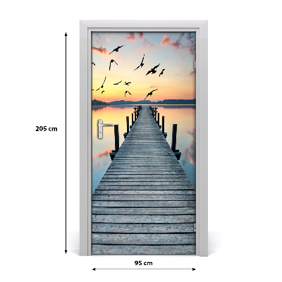 Self-adhesive door sticker Wooden pier