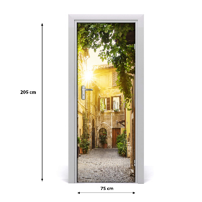 Self-adhesive door wallpaper Italian streets