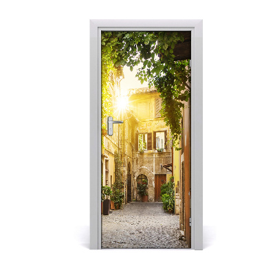 Self-adhesive door wallpaper Italian streets