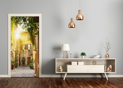 Self-adhesive door wallpaper Italian streets