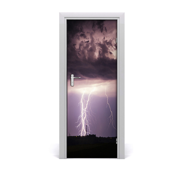 Self-adhesive door sticker Thunderstorm