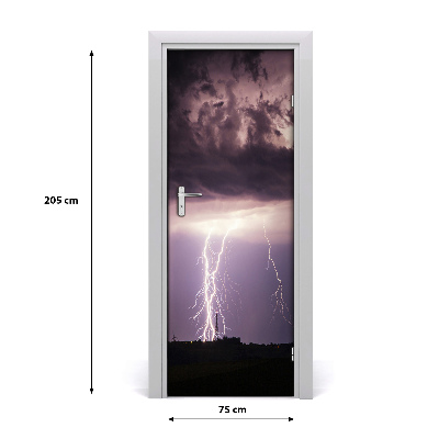 Self-adhesive door sticker Thunderstorm