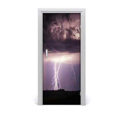 Self-adhesive door sticker Thunderstorm