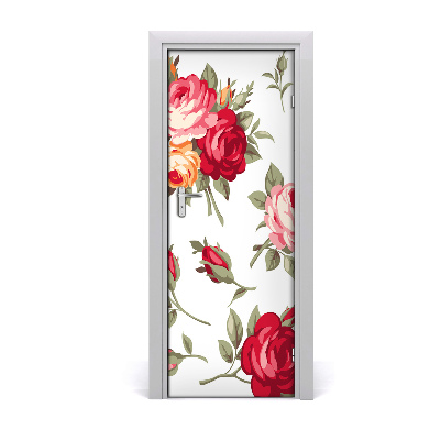 Self-adhesive door wallpaper Wild rose