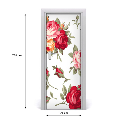 Self-adhesive door wallpaper Wild rose