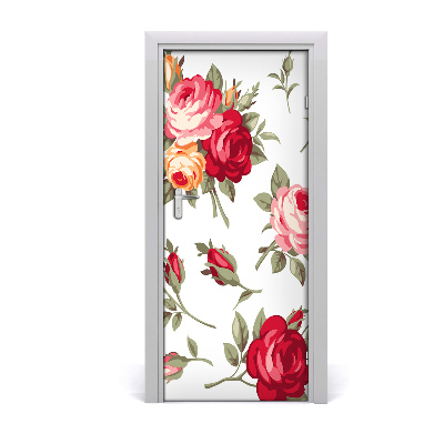 Self-adhesive door wallpaper Wild rose