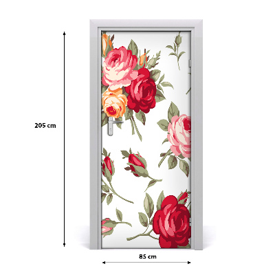 Self-adhesive door wallpaper Wild rose