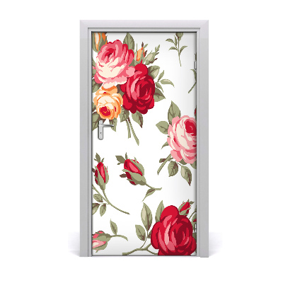 Self-adhesive door wallpaper Wild rose