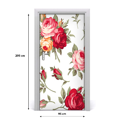 Self-adhesive door wallpaper Wild rose