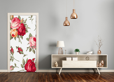 Self-adhesive door wallpaper Wild rose