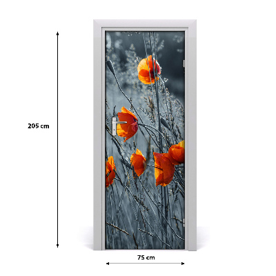 Door adhesive Field poppies