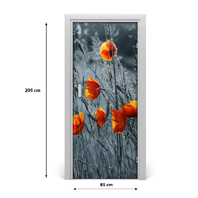 Door adhesive Field poppies