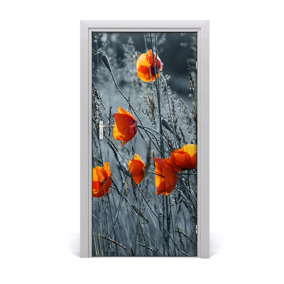 Door adhesive Field poppies