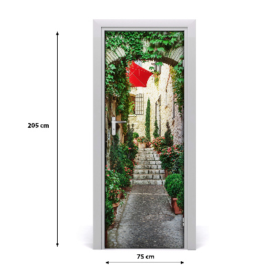 Self-adhesive door wallpaper Streets of france