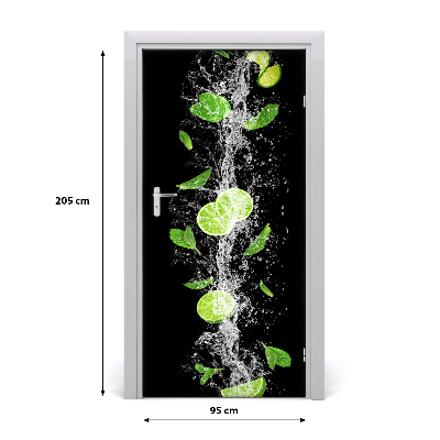 Self-adhesive door sticker Limes