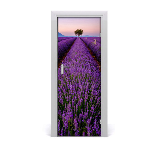 Self-adhesive door sticker Lavender field