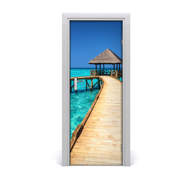 Self-adhesive door wallpaper Exotic view