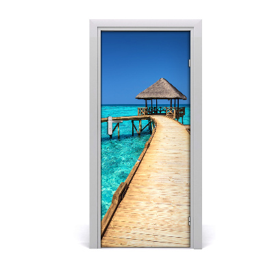 Self-adhesive door wallpaper Exotic view