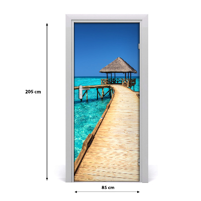 Self-adhesive door wallpaper Exotic view