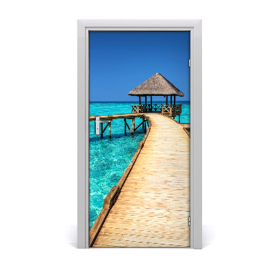 Self-adhesive door wallpaper Exotic view