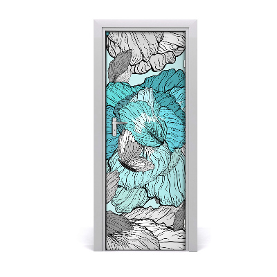 Self-adhesive door veneer Floral pattern