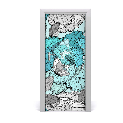 Self-adhesive door veneer Floral pattern