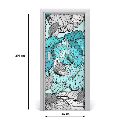 Self-adhesive door veneer Floral pattern