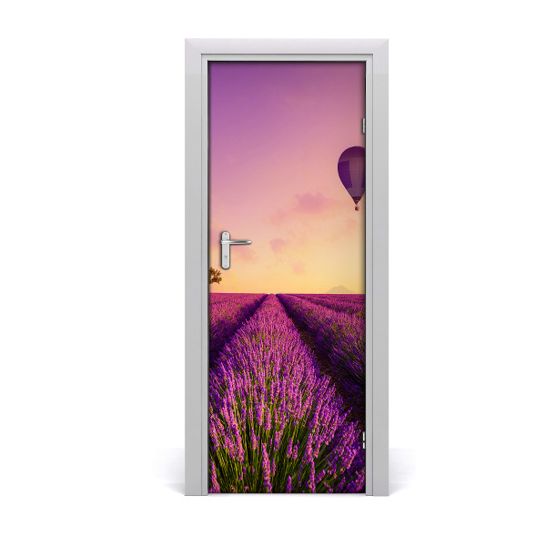 Self-adhesive door wallpaper Lavender field