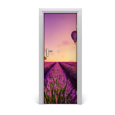 Self-adhesive door wallpaper Lavender field