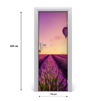 Self-adhesive door wallpaper Lavender field