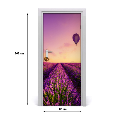 Self-adhesive door wallpaper Lavender field