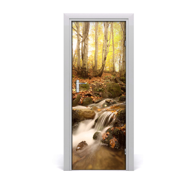 Self-adhesive door wallpaper Gold autumn