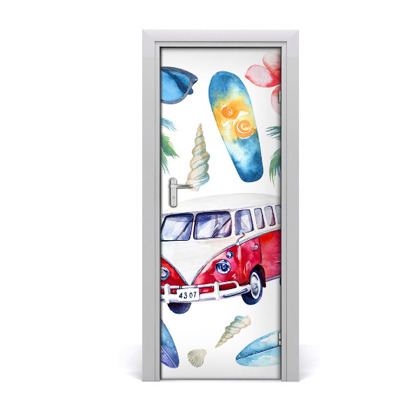 Self-adhesive door sticker Surfer set