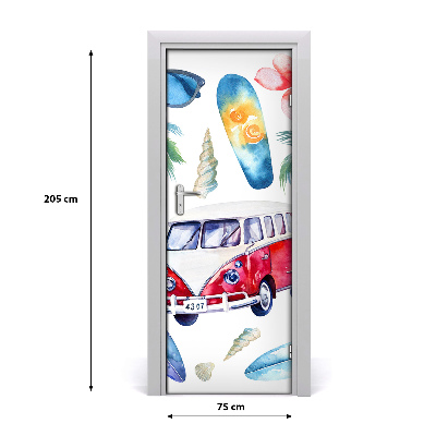 Self-adhesive door sticker Surfer set