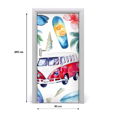 Self-adhesive door sticker Surfer set