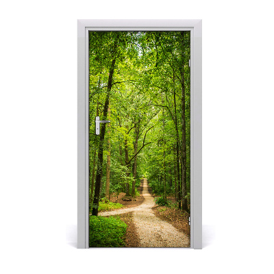 Self-adhesive door sticker Path in the forest