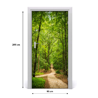 Self-adhesive door sticker Path in the forest