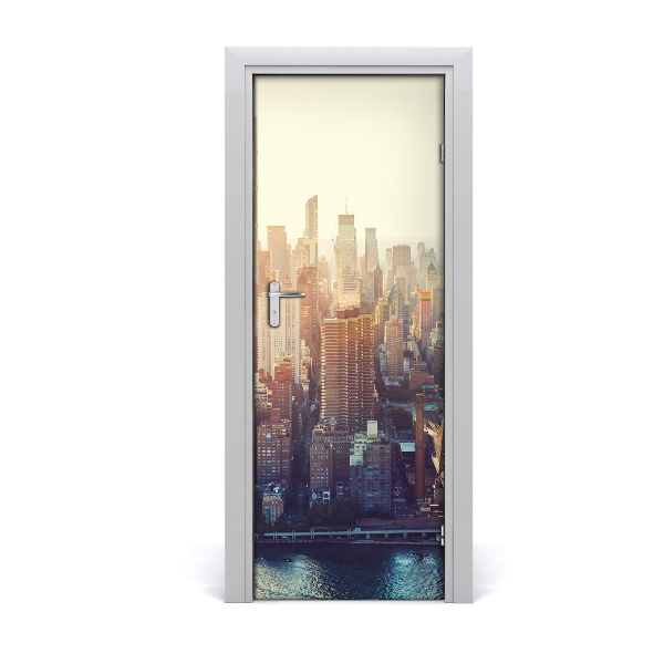 Self-adhesive door wallpaper New york bird's flight