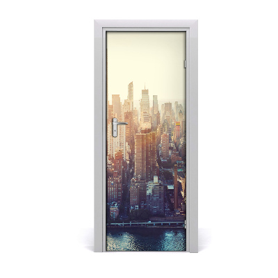 Self-adhesive door wallpaper New york bird's flight