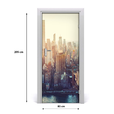 Self-adhesive door wallpaper New york bird's flight